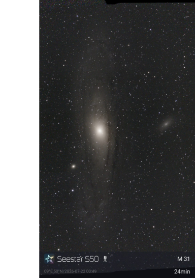 Sicht durch Fototeleskop - Andromeda